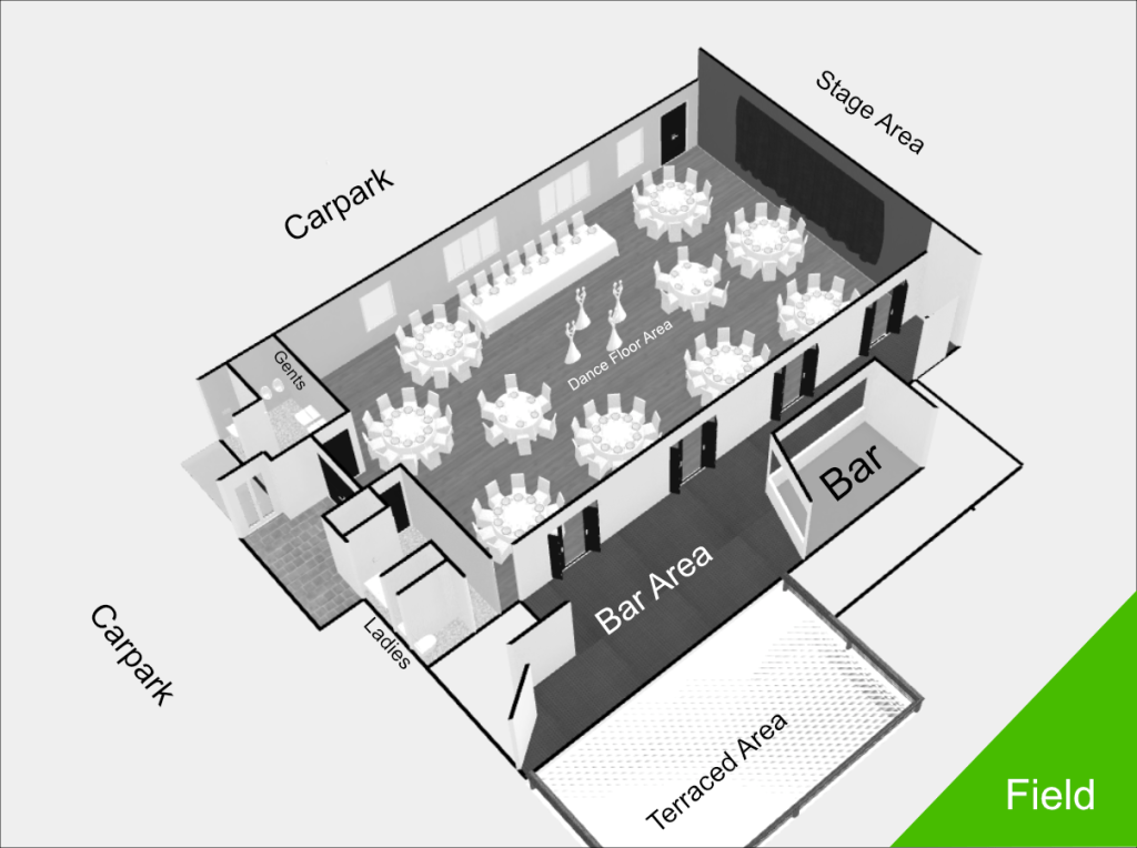 WWMCC Main Hall suggested wedding reception layout 2